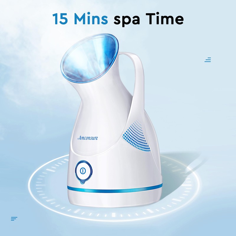 Amconsure Facial Steamer - Nano Ionic Face Steamer Warm Mist
