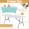 Blue Spandex Tablecloths 4ft for Rectangle Table,Stretchable Tablecloth Washable Table