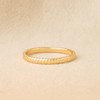 GNIRTSI Gold Flat Ribbed Ring for Women 14K Gold Plated
