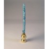 Lamp Finial-Natural BLUE/AQUA AGATE-Brass Base