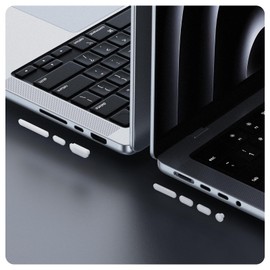 Soonjet Anti Dust Dirt Plug Cups Set for MacBook Air 13.6/15 inch M3 M2, MacBook Pro 14/16 inch M3 M2 M1 Pro/Max, MacBook Pro 13'', MacBook Air 13'' 2018-2022 (White)