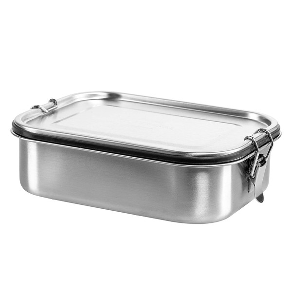 SILBERTHAL Porta pranzo acciaio inox 1400 ml | Scatola acciaio inox con separatore e mini contenitore