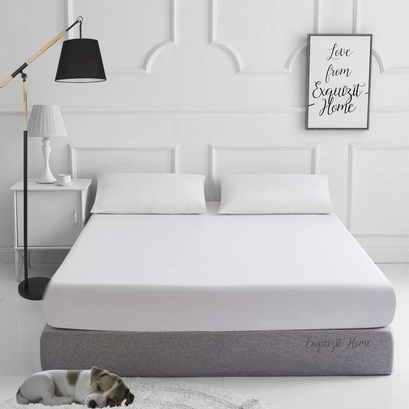 EXQUIZIT HOME Fitted Bed Sheet With Matching FREE 2 X