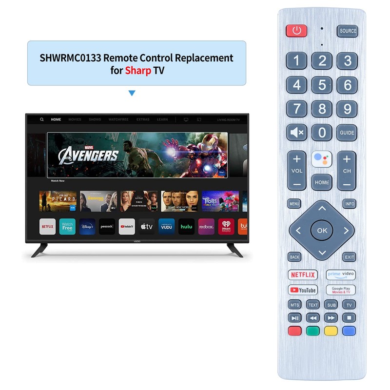 TCNOUMT Generic Replacement Remote Compatible with Sharp Smart TV, No