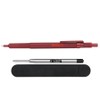 rOtring 600 Ballpoint Pens, Medium Point, Black Ink, Red Barrel,