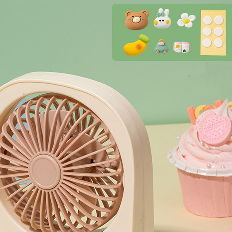 Small Desktop Fan Portable 115 Degreees Wind Direction Adjustment Cute
