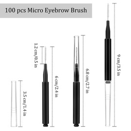 100Pcs Micro Eyebrow Brush Set with Cap - Multifunctional Brow Lamination Tools for Eyelash and Eyebrow Extensions Tool