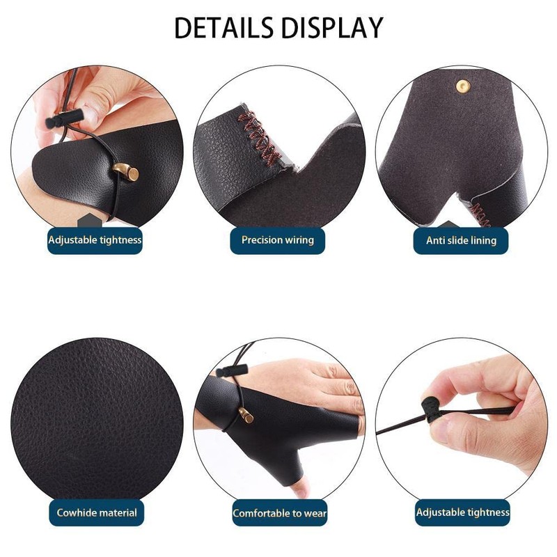 Haplws Archery Glove PU Leather Archery Shooting Glove for Left