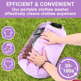 Travel Washing Machine & Retractable Clothesline - Hand Washing Machine & Portable Clothes Washer - Durable Travel Laundry Wash Bag & Camping Washing Machine - Portable Manual Clothes Washer