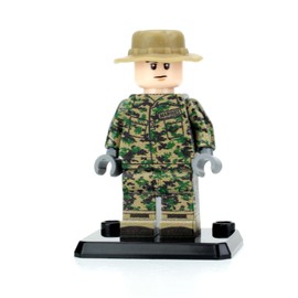 Battle Brick Collectible Marine Woodland MARPAT Duty Uniform | Genuine Military Minifig | Custom Camo Printing | 1.6 Inches Tall | Great Gift