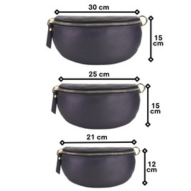 Blade Gold Bauchtasche Damen Echtleder, stylische Gürteltasche Damen mit 2 gemusterten und Leder abnehmbaren & verstellbaren Breiten Gürteln, Crossbody Bag Damen, Hochwertige Brusttasche für Frauen