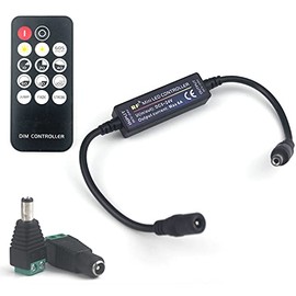 Taikuwu Mini Single Color RF Dimmer Controller 14 Keys for FCOB 3014 5630 5730 3528 LED Strips DC5/12/24V Dimmer Switch Brightness Mode Effect Mode Wireless LED Dimmer Controller