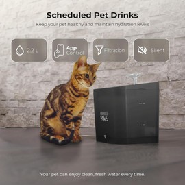 Penthouse Paws Smart Water Fountain for Cats and Dogs, 74oz/2.2 L App-Controlled, Whisper-Quiet, BPA-Free Water Dispenser,Automatic Dog Water Dispenser for Drinking with Quiet Pump