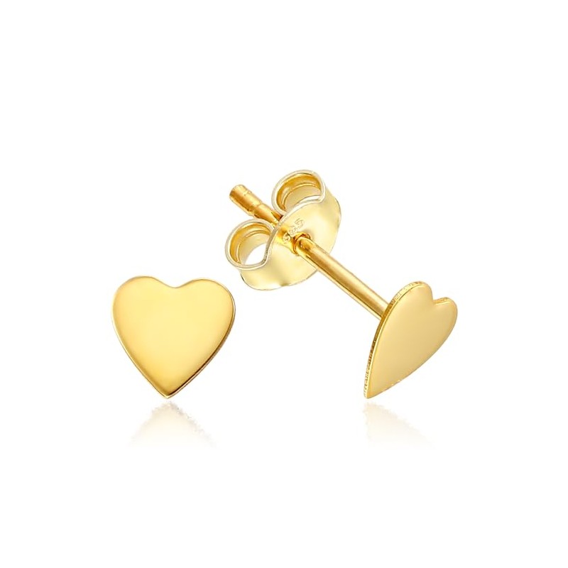 585-14K Yellow Gold Heart Symbol Stud Earrings 6mm, Yellow Gold