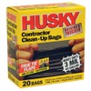 Husky HK42WC020B 42-Gallon Polyethylene Resin Contractor Clean-Up Bags, 20 Count,