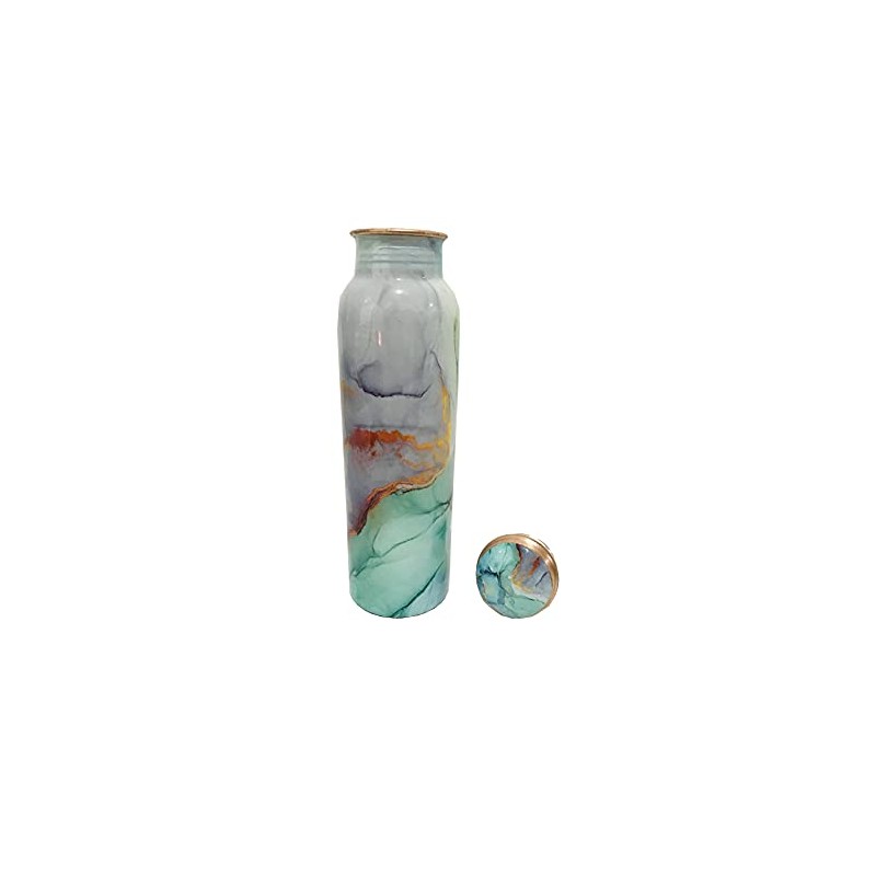 Green Copper Water bottle 900 ml Joint-Free Copper Water Bottle