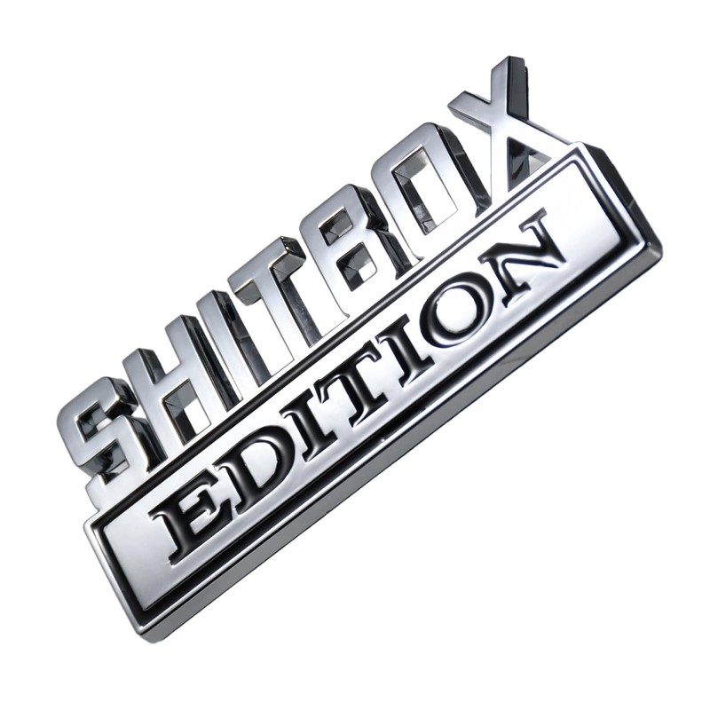 2x Small SHITBOX EDITION Badge,SHITBOX Emblem,Nameplate,for Car Pickup Motorcycle