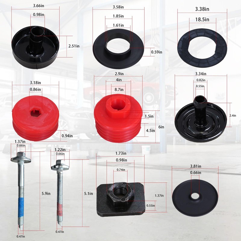 Silicone Body Mount Bushings Bolt Kit Compatible with Ford F250