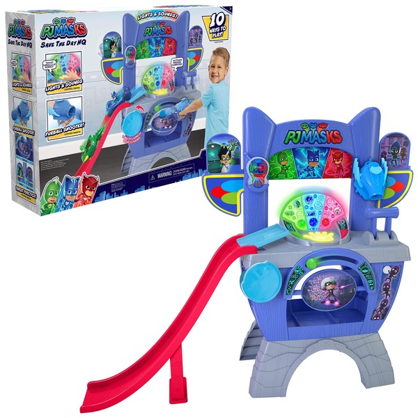 PJ Masks Saves the Day HQ 36-Inch Tall Interactive Playset with Lights and Sounds, Kids Toys for Ages 3 Up by Just Play