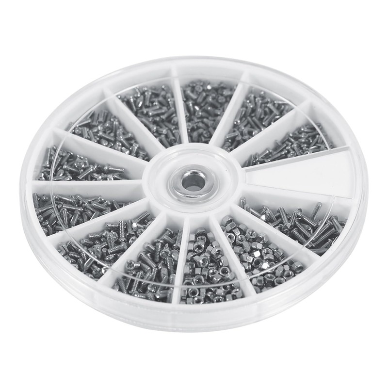 600PCS M1 M1.2 M1.4 M1.6 Stainless Steel Glasses Screws &