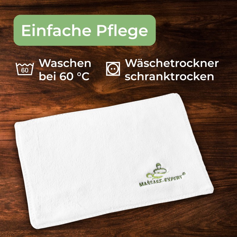 MASSAGE-EXPERT Microfibre Cloth, 22 x 15 cm, White, Skin-friendly, Soft,