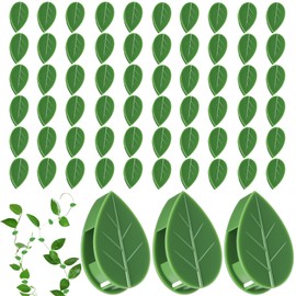 Pwfkgo 120 Pcs Plant Wall Clips, Plant Climbing Wall Fixture Clips, Wall Vines Fixing Clips with 144 Adhesive Stickers, Self-Adhesive Plant Fixer for Vine Support and Indoor Outdoor Decoration