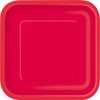 Unique Square Eco Friendly Paper Plates - 23cm - Red