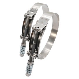 3.75 inch T Bolt Hose Clamp Stainless Steel - Spring Loaded Heavy Duty Hose Clamps 90mm - 98mm for 3.75" Hose, Auto-adjusting Diameter helps Maintain Constant Tension and Tight Fit (90-98mm, 2 Pack)