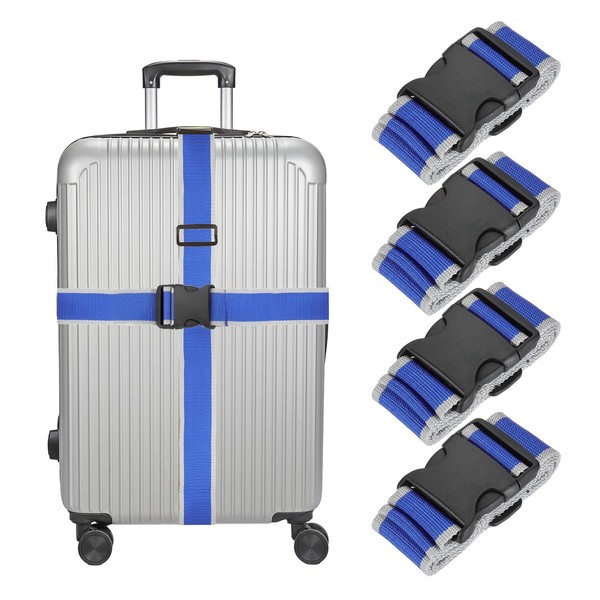 MECCANIXITY Luggage Straps with Quick-Release Buckle Adjustable Suitcase Belt Strap