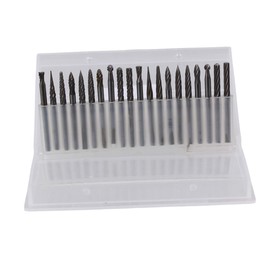 BQLZR Tungsten Steel Grinding Head Rotary File Burr Set Tungsten Carbide Rotary File Bur Burr Grinding Double Rotary Burr Set Pack of 20