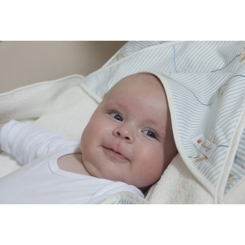 Nicolientje Double Layered Hooded Bath Towel (Blue, 65 X 95cm)