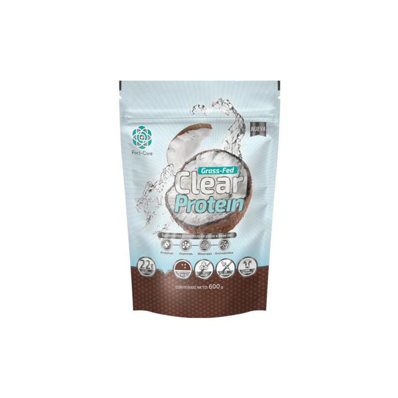 Fort Core Grass Fed Clear Protein Suplemento Alimenticio 600
