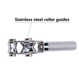 Caña de Pescar Rod Roller Pole Rod Double Roller Guide Acero Inoxidable Tip Top Bearing Sea Boat Fishing Trolling Tackle Accesorio(8#)