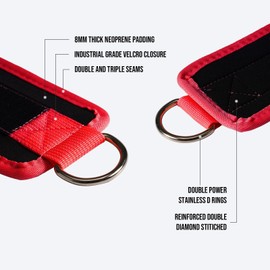 Slim Panda Ankle Strap for Cable Machine Attachments, Resistance Bands for Kickbacks, Glute Workouts, Leg Extensions, Curls, and Hip Abductors for Men and Women