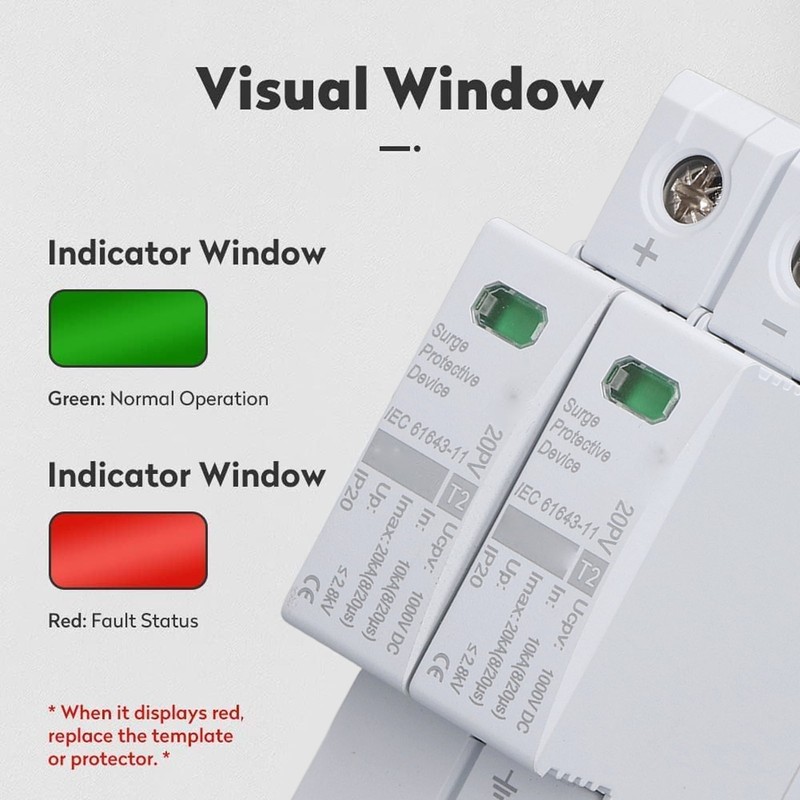 DC Solar PV Surge Protector 2P 10 To 20KA 35mm