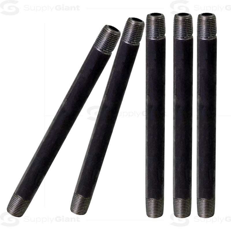 Supply Giant OQCM1011 11" Long Black Steel Nipple Pipe Fitting