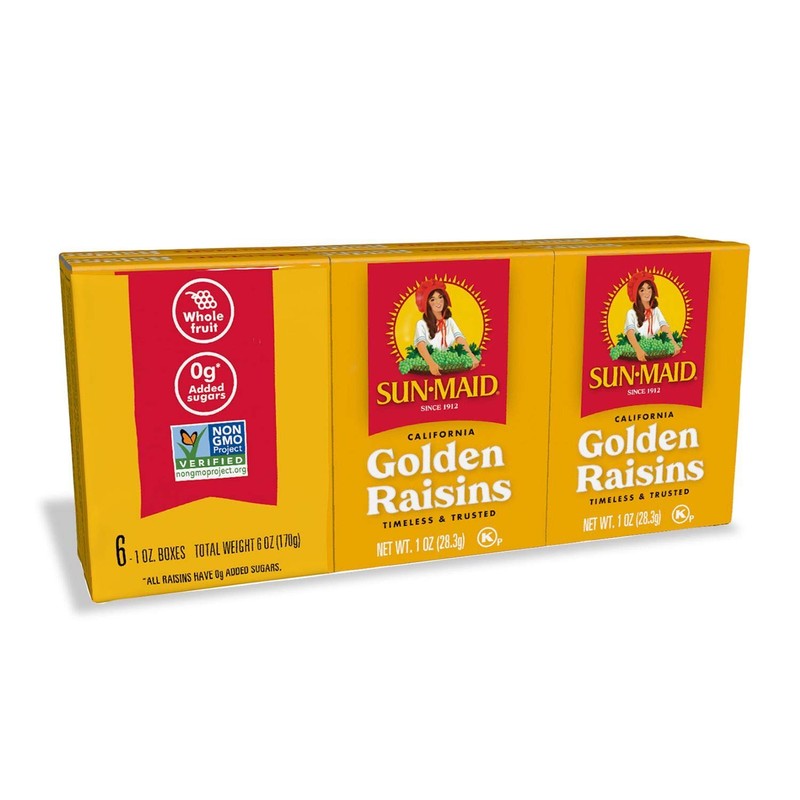Sun-Maid Natural California Golden Raisins (6 Count , Pack of