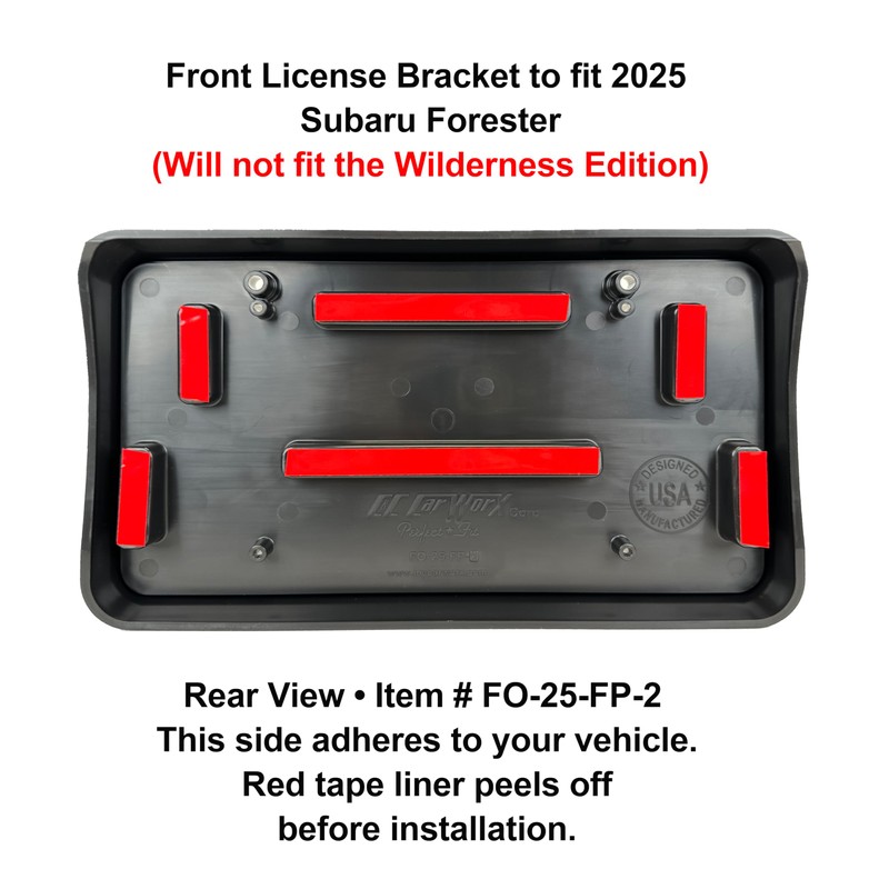Front & Rear License Brackets Compatible with 2025 Subaru Forester