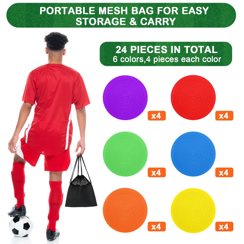 TuXHui 4 Inch Poly Spot Markers for Gym Floor, Non-Slip