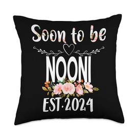 Soon to Be NOONI Est.2024 Matching Family Pregnancy Throw Pillow, 18x18, Multicolor