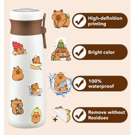 200pcs Capybara Stickers, Cute Vinyl Stickers Laptop Water Bottle Stickers for Kids Waterproof Animals Decals Sticker for Adults Teens Kids Classroom Prizes