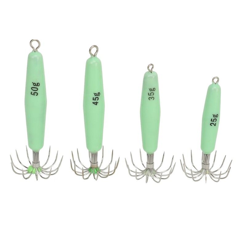 7 PCS Luminous Squid Jig 12 Hooks Stainless Steel Easy