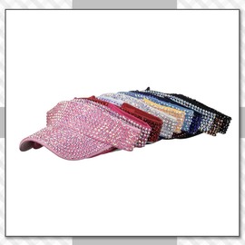 Chrome Crane CB322 Women's Cap, Hat, Sun Visor, Sequins, Glitter, Outdoor, Sun Shade, beige, Free size