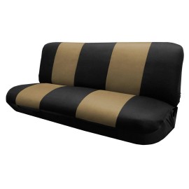 YS Black/Beige FULL SIZE BENCH Seat Cover Fit Most Vintage Classic Car & Truck's