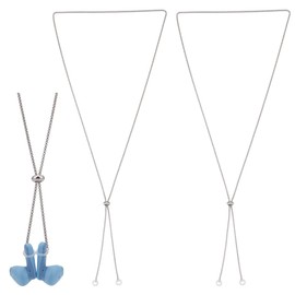 DELORIGIN Earphone Cord Strap with Anti-Lost AirPods Chain Holder Stainless Steel Necklace with Adjustable Knot Wireless Earbuds Chain Lanyard Neck Cord Compatible with AirPods Pro 3 2 1