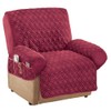 Collections Etc Diamond-Shape Quilted Stretch Recliner Cover with Storage Pockets