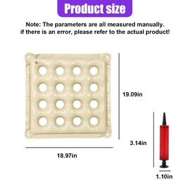 GAOLAOSY Car Inflatable Seat Cushion, Pressure Relief Breathable Car Air Seats Cushion with Air Pump, Portable Cooling Vehicle Seat Waffle Pad for Cars, Travel, Home, Office Chairs (Beige)