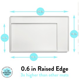 CatGuru Cat Food Mat, Small & Large Pet Food Mat, 100% Waterproof Cat Mat for Food and Water, Silicone Mat for Cat Bowls, Non-Slip Mat for Cat Food and Water Bowl or Cat Fountain (Small, Marshmallow)