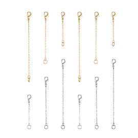 Softones 12-18Pcs Ankle Bracelets Extenders-Extension for Womens Jewelry(1 2 3 Inch),with Lobster Clasp and O-Clasp from Gold Silver Rose Gold