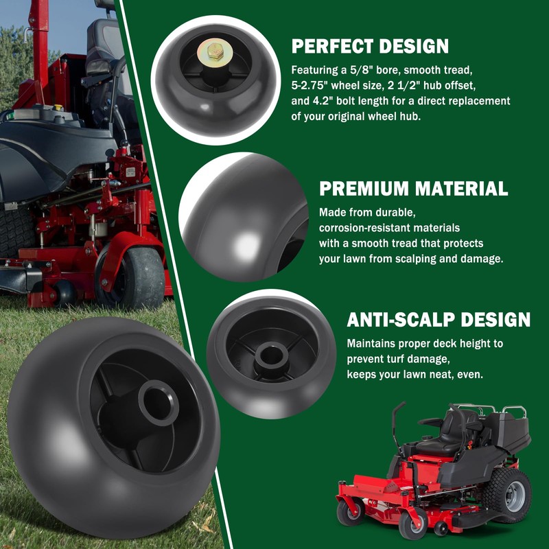 CheeMuii 6 Pack Lawn Mower Deck Wheel Kit Heavy-duty Mower